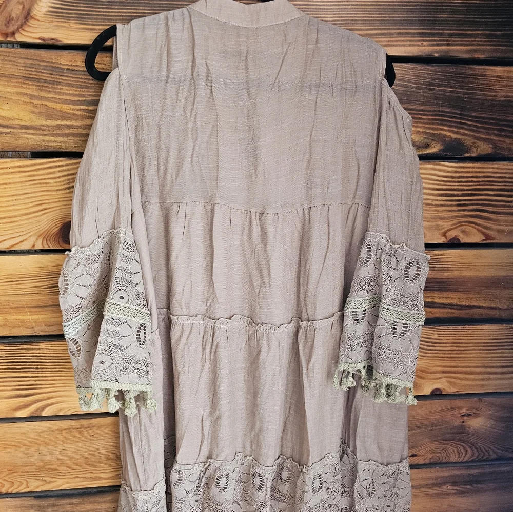 BOHO Tan Dress - Picture 6 of 7